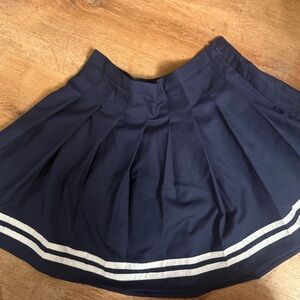 Forever 21 Navy Skater Skirt with White Accents